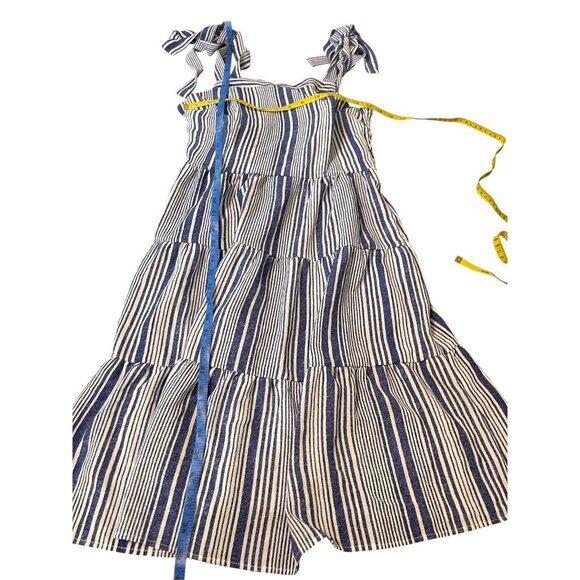 MONTEAU Women's Size Large Tiered Sundress Blue White Stripes - Picture 6 of 12